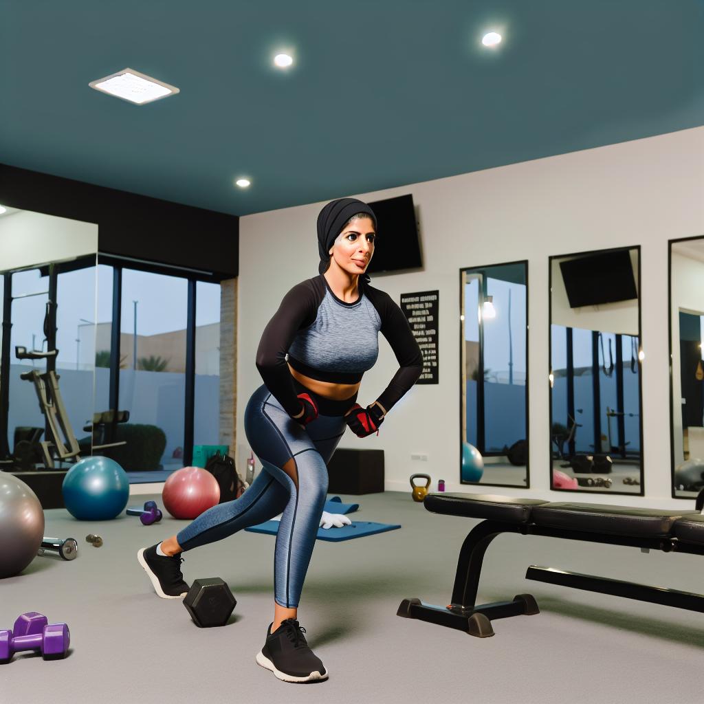A person doing beginner-friendly core strengthening exercises in a gym setting.