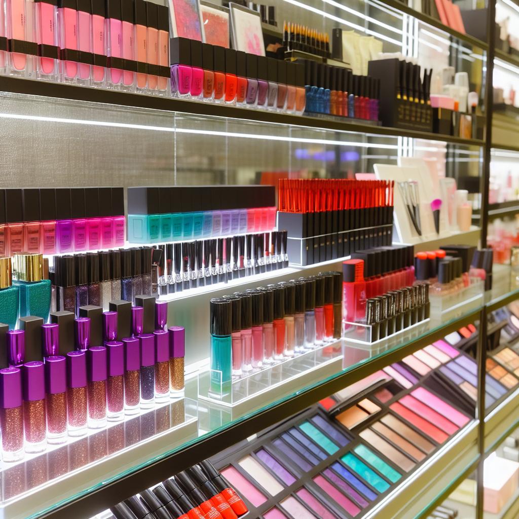 A variety of beauty products from Ulta Beauty displayed in an organized and aesthetically pleasing manner.